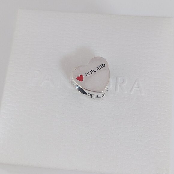 Pandora Iceland Flag Heart Charm Bead S925 Silver with box - Picture 8 of 9